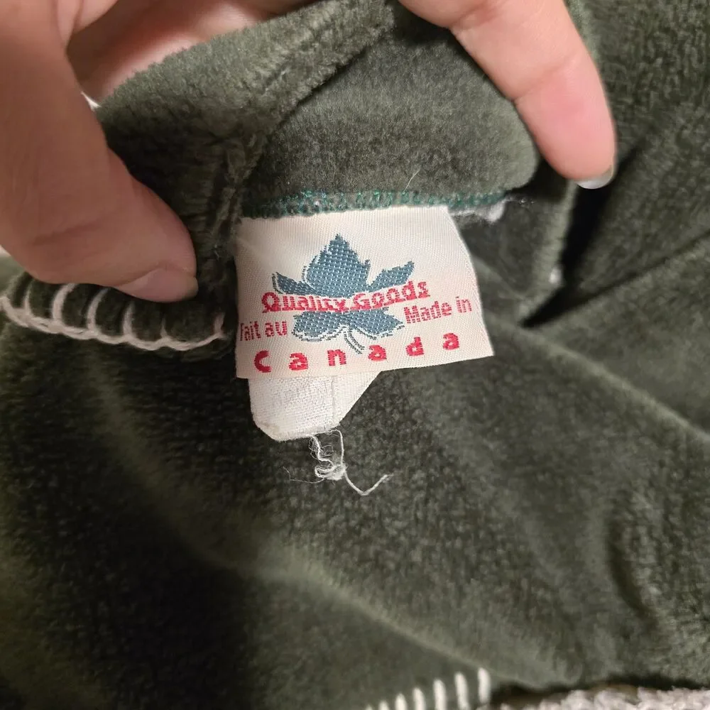 Vtg Quality Goods Canada Winter Nature Heavy Fleece Reversible Coat Jacket M/L - Picture 7 of 16